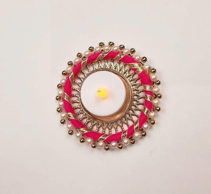 Gold & Pink Wooden Rangoli Set - Diwali Decor - Image 4
