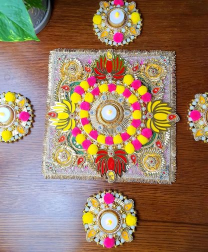 Handmade Diwali Wooden Rangoli - Image 3