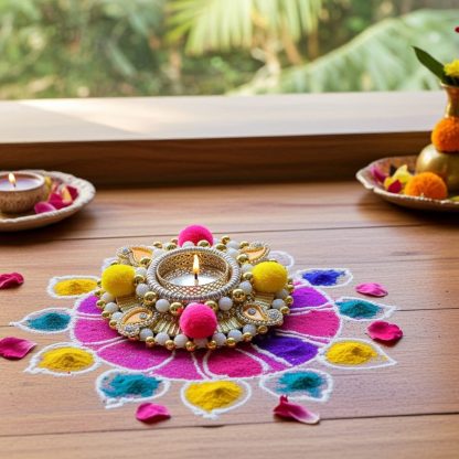 Handmade Diwali Wooden Rangoli - Image 8