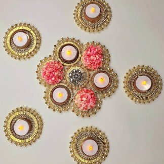 Rangoli for Diwali with Tealight Holders - Diwali Decoration Set