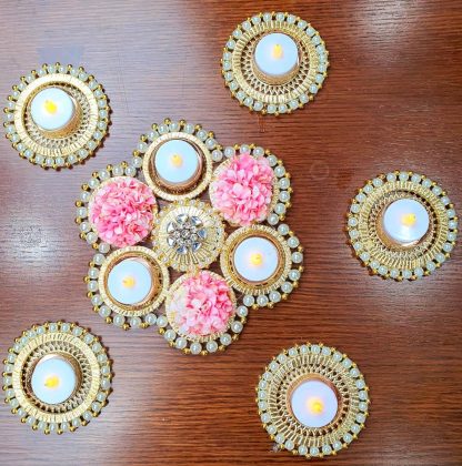 Rangoli for Diwali with Tealight Holders - Diwali Decoration Set - Image 5