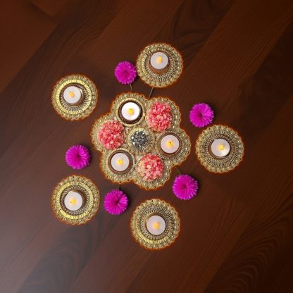 Rangoli for Diwali with Tealight Holders - Diwali Decoration Set - Image 7