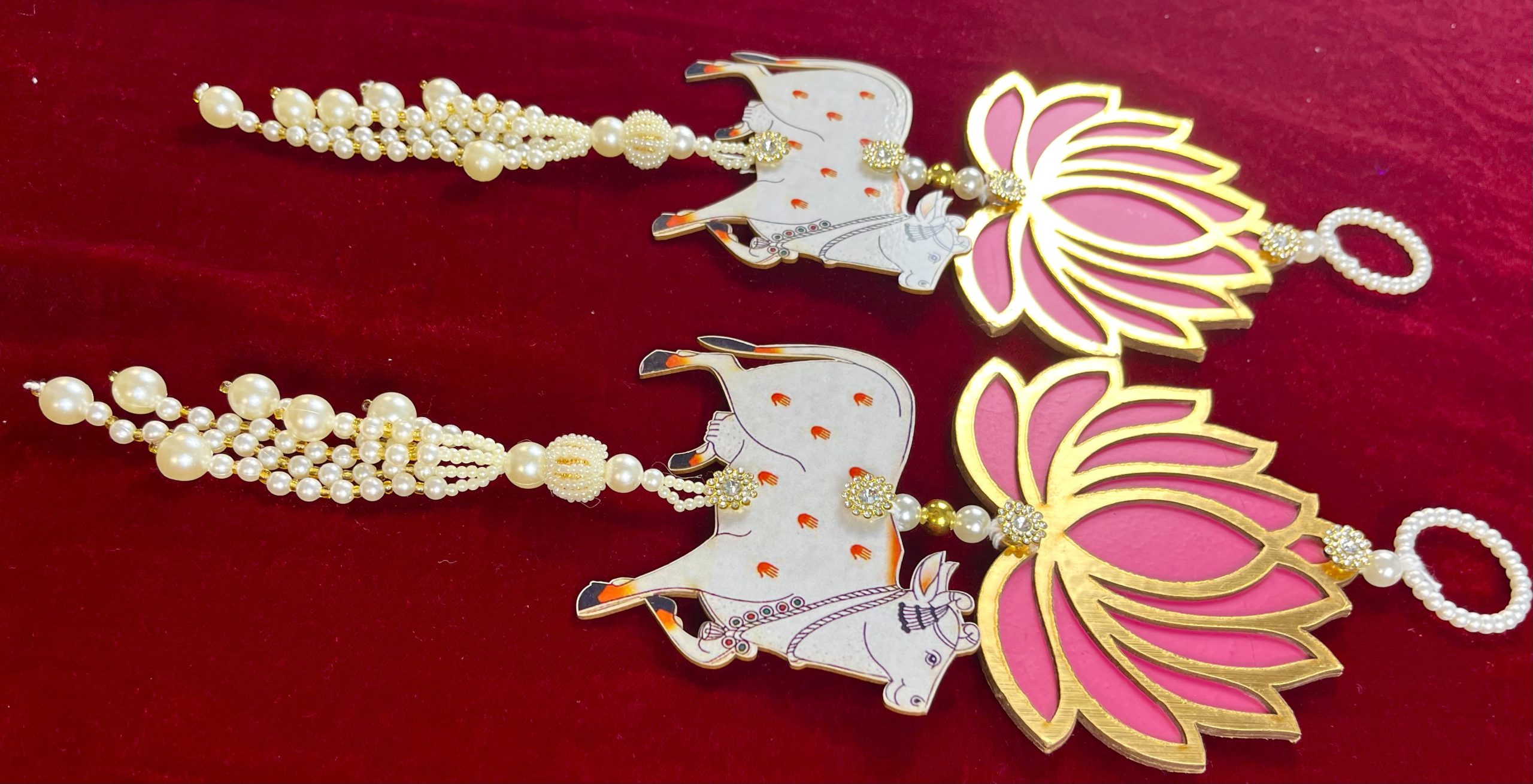 Lotus & Pichwai Cow Wall Hanging | Indian Festive Decor - Image 5