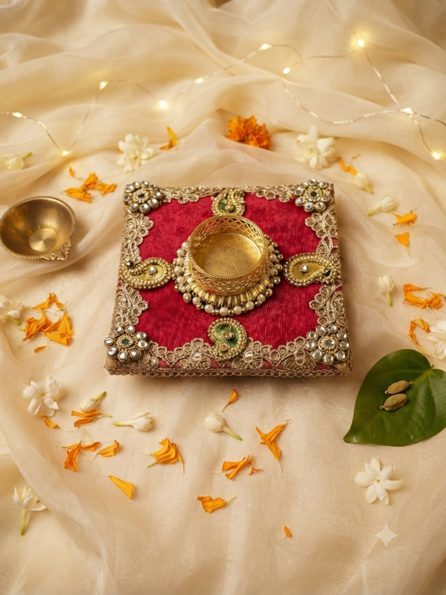 Decorative diya holder set for Diwali and festive decor