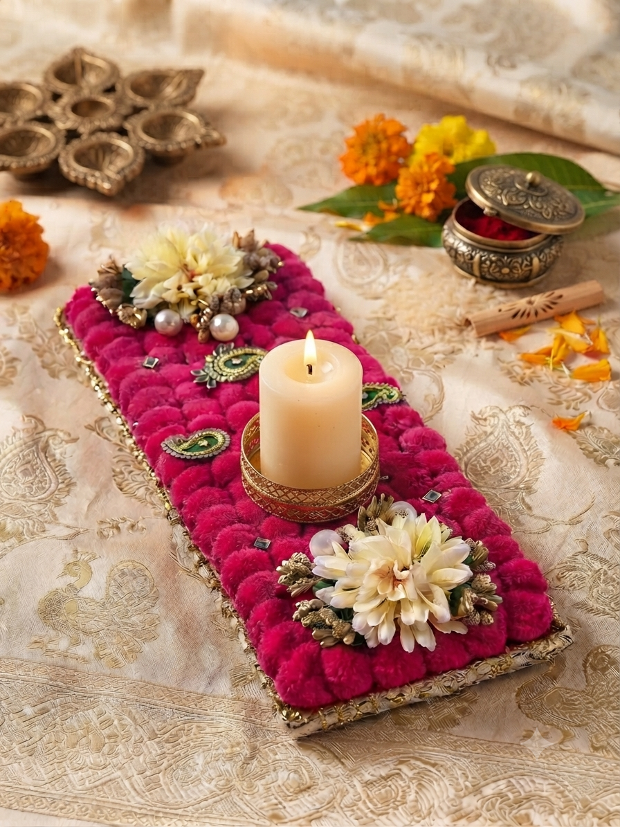 Festive Decorative Diya & Candle Holder for Diwali & Indian Celebration - Image 2